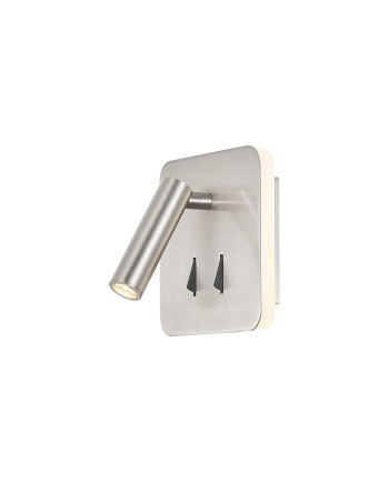 CAYMAN SQ* APLIQUE SATIN NICKEL LECTOR LED 3W+6W 3000K